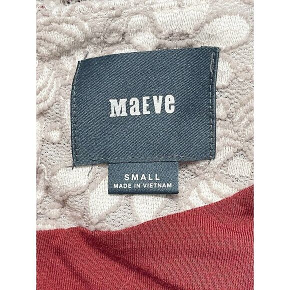 Anthropologie Maeve Dress Faux Wrap V-Neck Floral Lace Sleeveless Tan Small - Picture 3 of 12